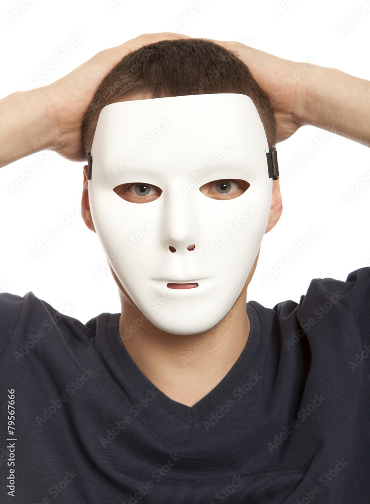 Man with white mask Man with white mask