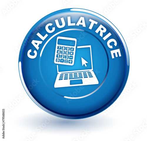 calculatrice ordinateur sur bouton bleu