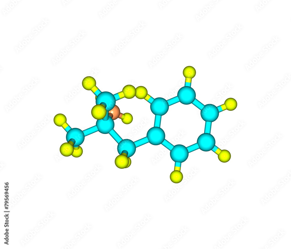 Phentermine molecule isolated on white Phentermine molecule isolated on white