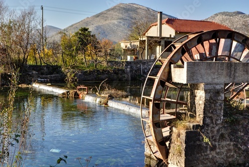 Fototapeta Naklejka Na Ścianę i Meble -  Watermill on tributary of The Trebishnjica river.