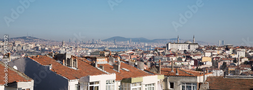 Istanbul skyline with Asian side and galata tower photo