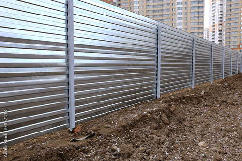 Fotografie, Obraz A fence made of metal professional flooring