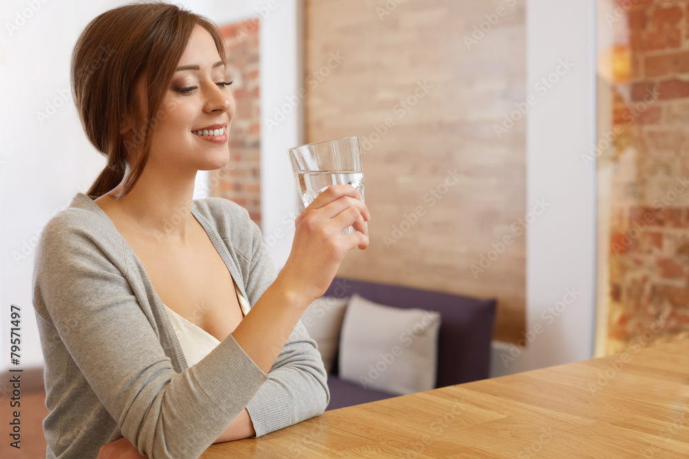 Young Woman with glass of Water. Healthy Lifestyle Young Woman with glass of Water. Healthy Lifestyle