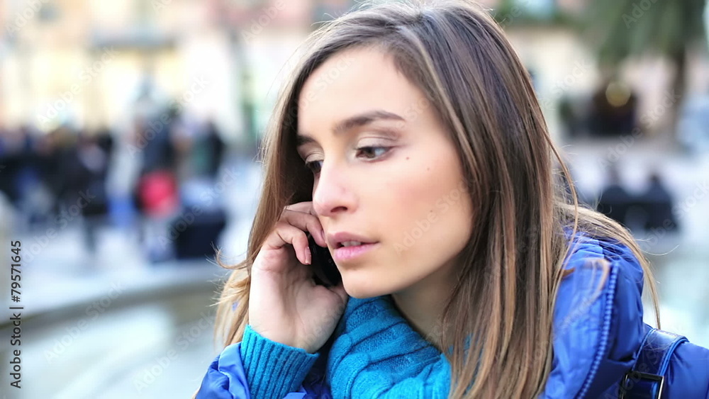 close up of beautiful young woman using smartphone outdoor close up of beautiful young woman using smartphone outdoor