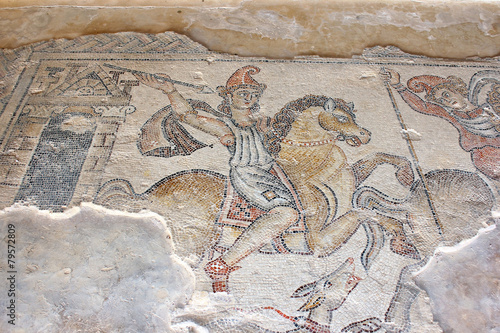 antique mosaic, national park Zippori, Galilee, Israel
