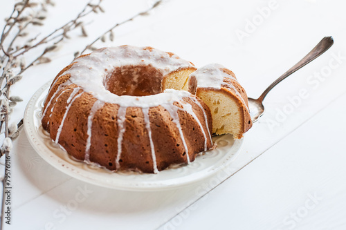 easter cake and pussy-willow photo