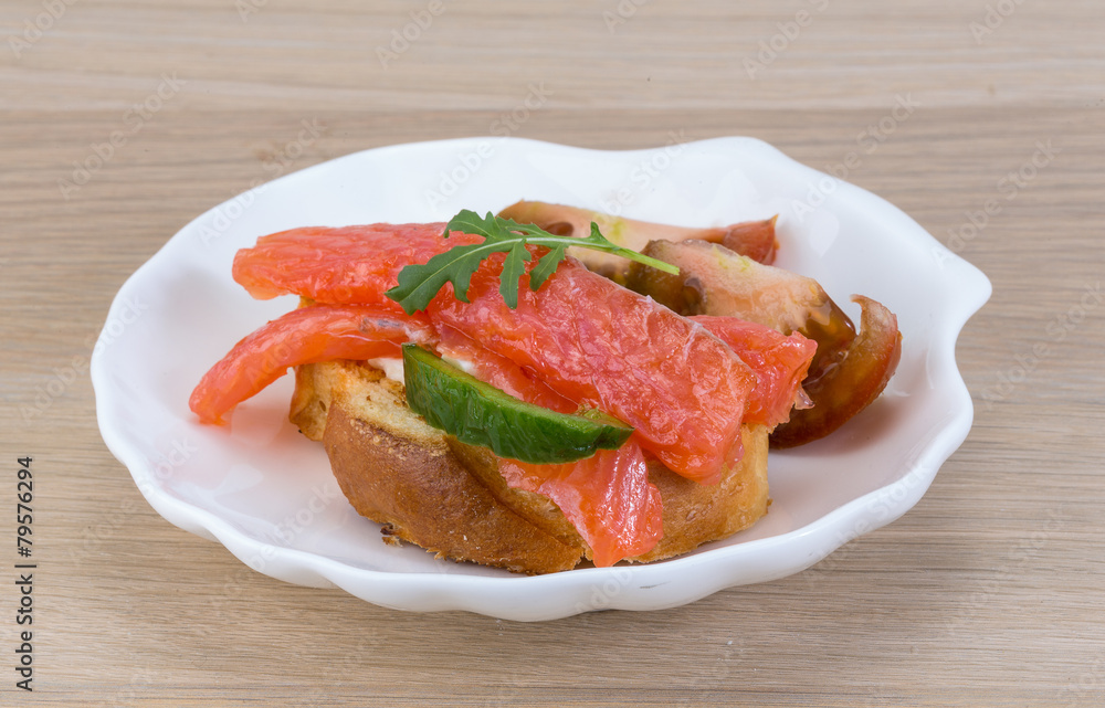 Tapas with salmon Tapas with salmon