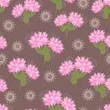 Blooming peonies - vector seamless pattern