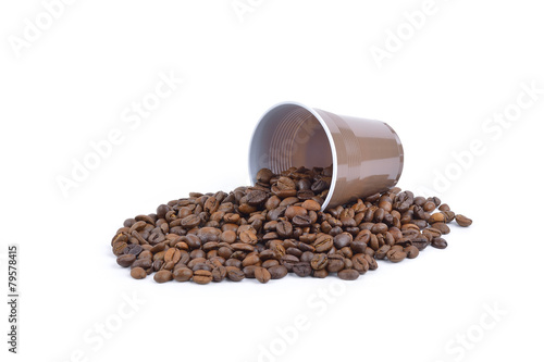 coffee beans stripes isolated in white background