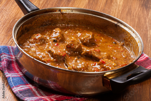 Beef stew in a pan