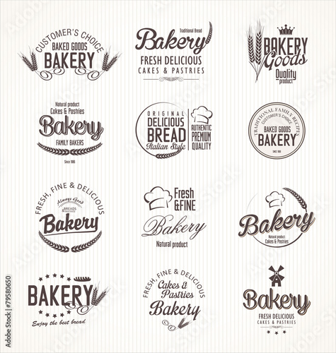 Bakery retro labels