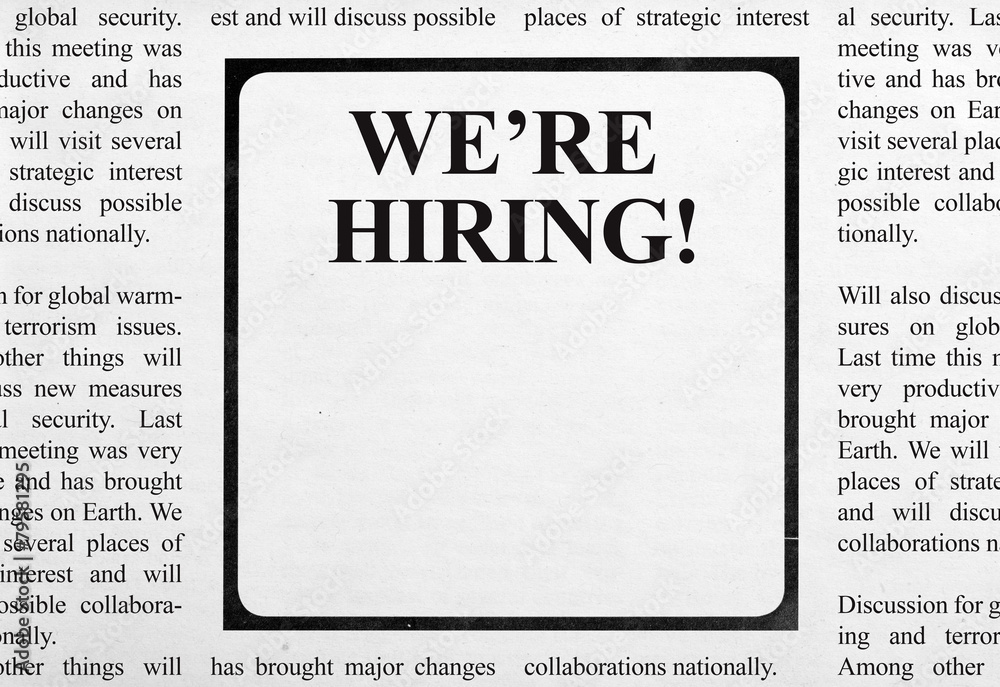 Job ad in newspaper Stock Photo | Adobe Stock