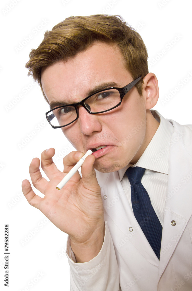 Funny doctor isolated on white Funny doctor isolated on white