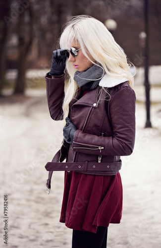 Beautiful blonde girl in posing outdoors © dmitri_gromov
