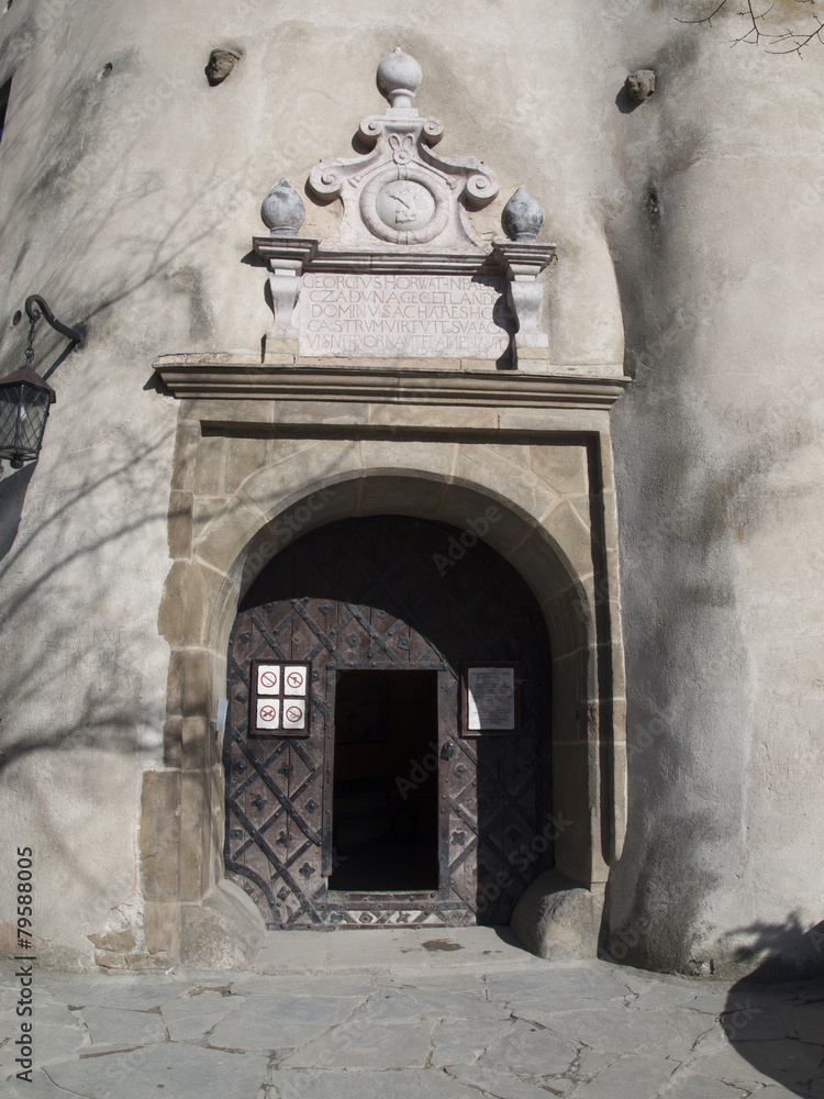 entrance to the old castle Niedzica on the lake Czorsztyn