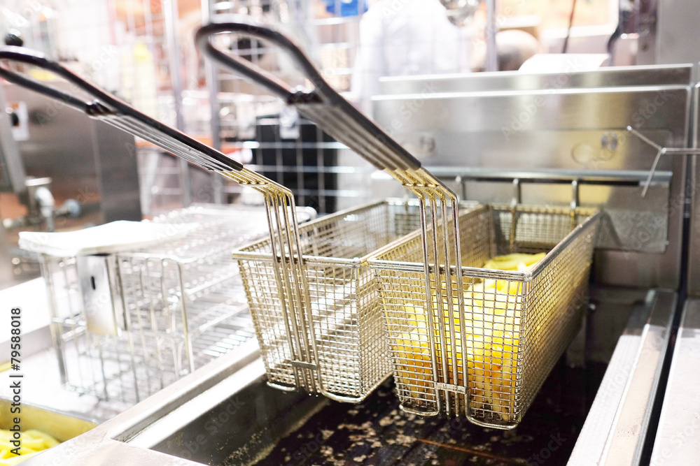 Deep fryer with french fries