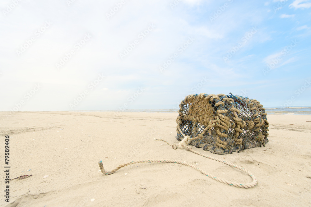 Obraz premium Lobster trap at North sea coast