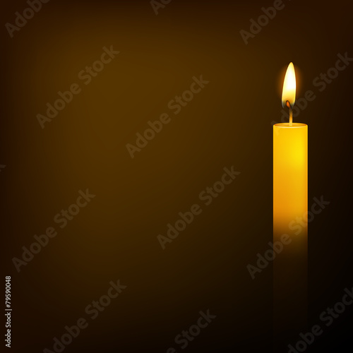 Vector funeral card with candle and place for text