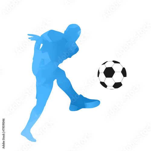 Abstract vector blue football player