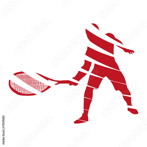 Abstract red vector tennis player