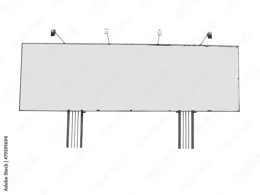 Obraz premium Billboard advertising panel with empty space and light projector