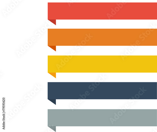 Set of rectangle labels in flat design