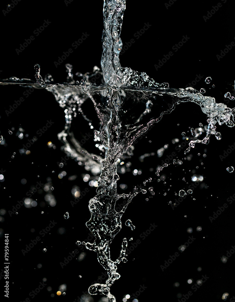 spray water on a black background spray water on a black background