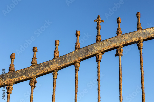 Decorative Steel Gate against blue sky