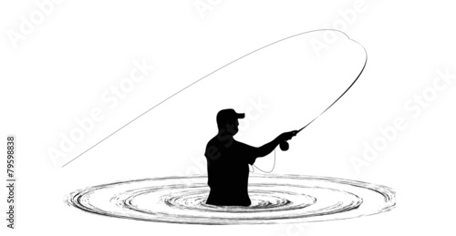 Fisherman in water