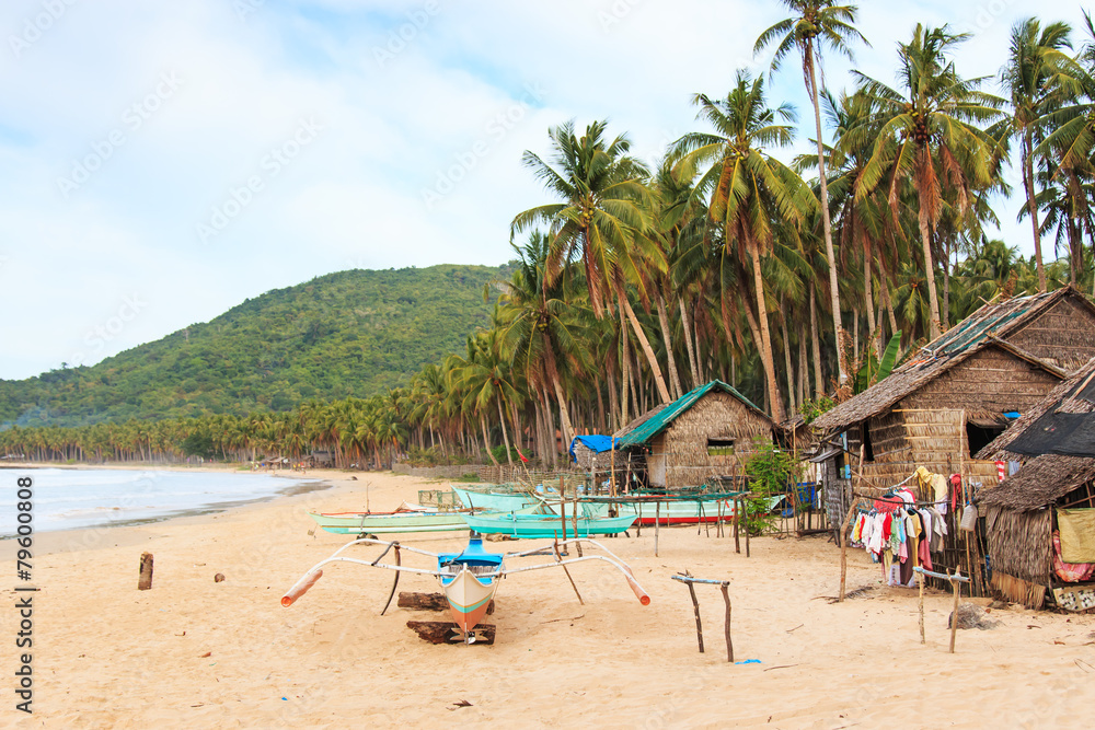 Beach of Nacpan in Palawan, Philippines