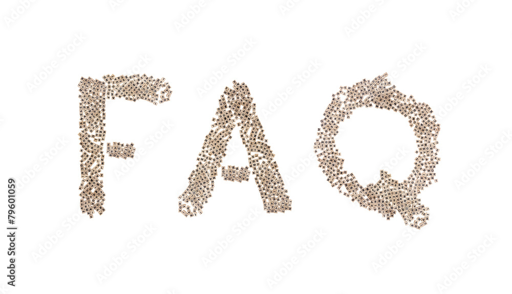 FAQ written with small cubes FAQ written with small cubes