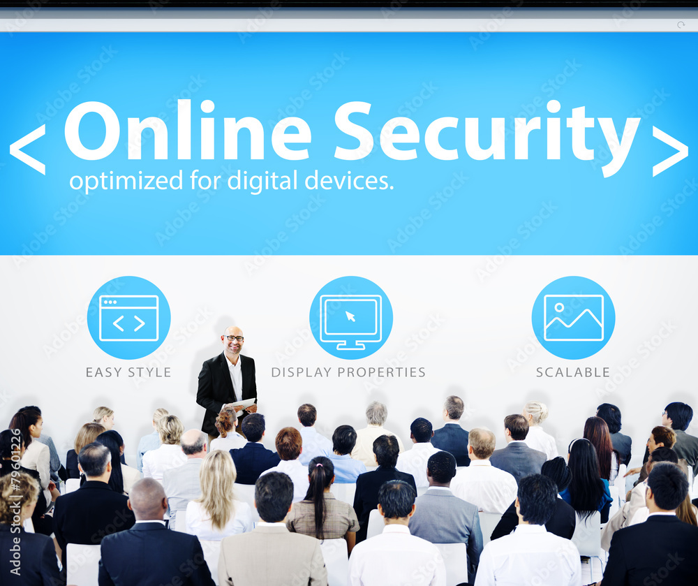 Business People Online Security Presentation Concept Business People Online Security Presentation Concept