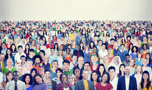 Large Group Diverse Multiethnic Cheerful People Concept photo