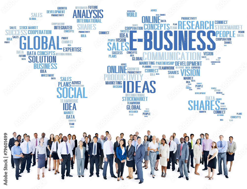 E-Business Global Business Commerce Online World Concept E-Business Global Business Commerce Online World Concept