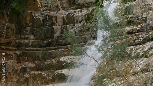 ein gedi on the dead sea. waterfall
