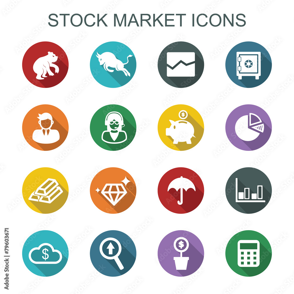 stock market long shadow icons