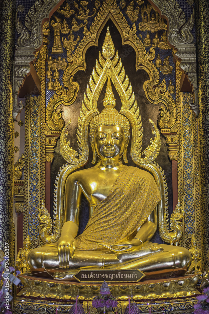 The Buddha image in a temple