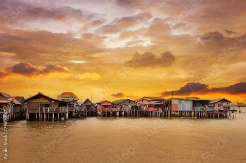 Εκτύπωση καμβά Sunrise Over Chew Jetty in Penang