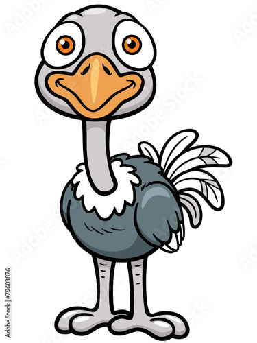 Vector illustration of Cartoon ostrich