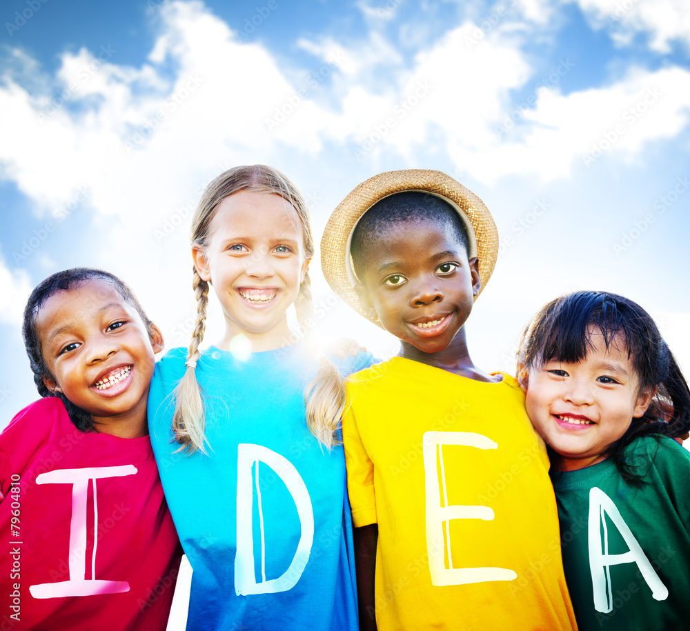 Multiethnic Children Smiling Happiness Friendship Concept Multiethnic Children Smiling Happiness Friendship Concept