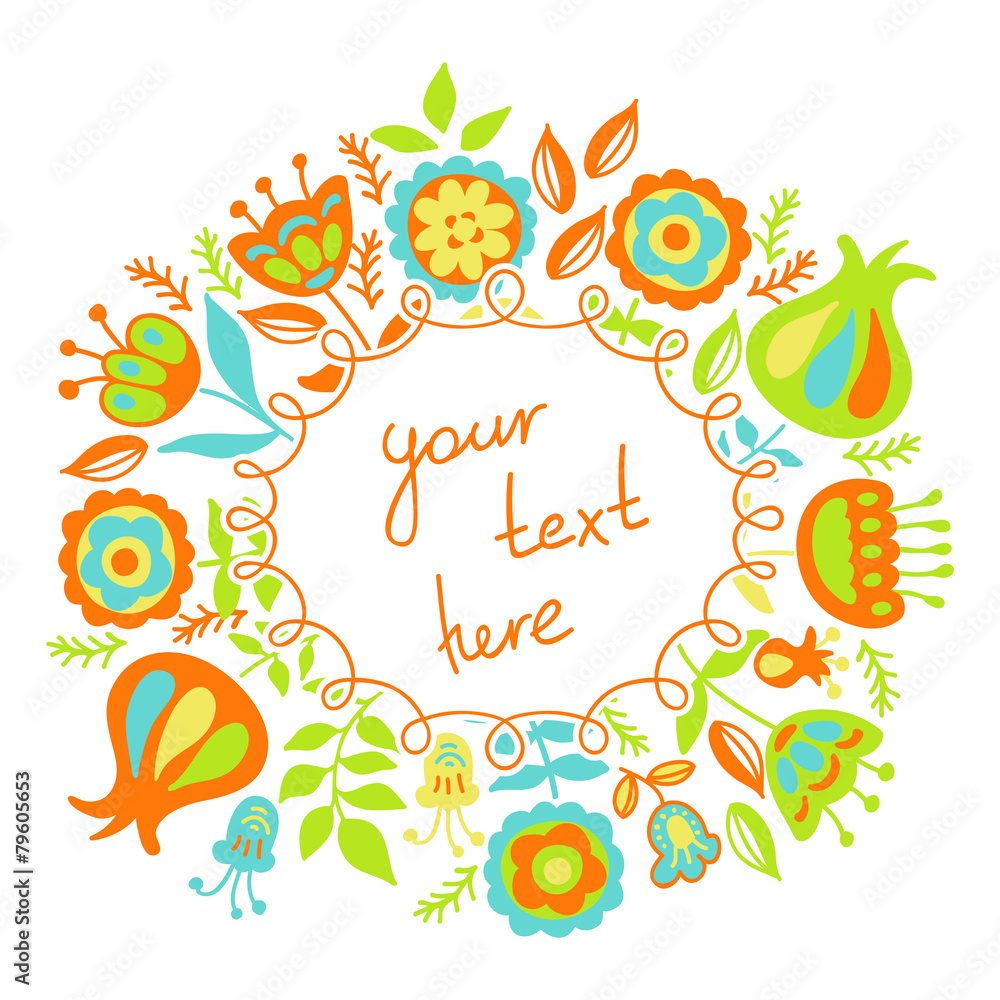 Naklejka premium Card for congratulation with flowers