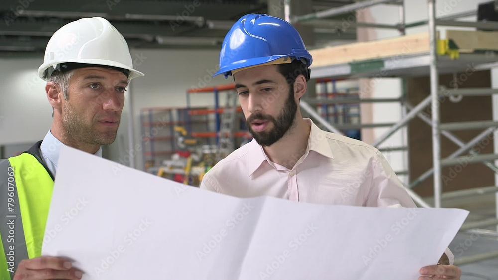 Male architect with blueprint Male architect with blueprint