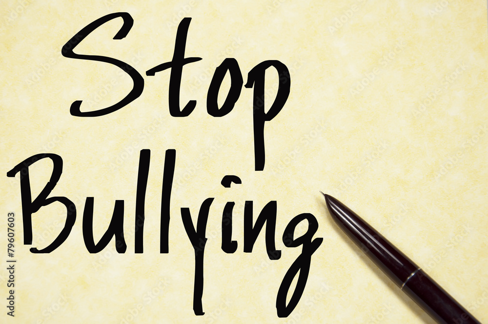 stop bullying text write on paper stop bullying text write on paper