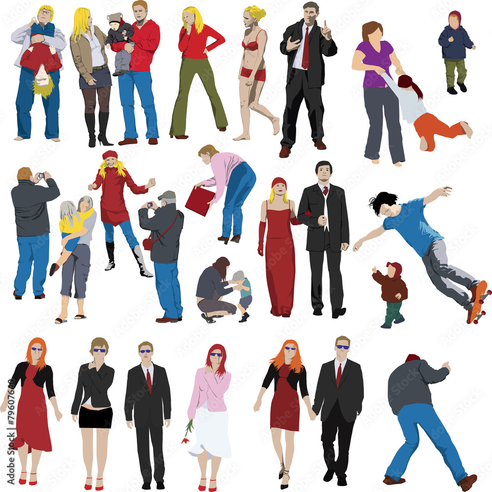 Fototapeta premium Lots of people (vectors)