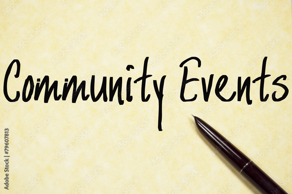 community events text write on paper community events text write on paper