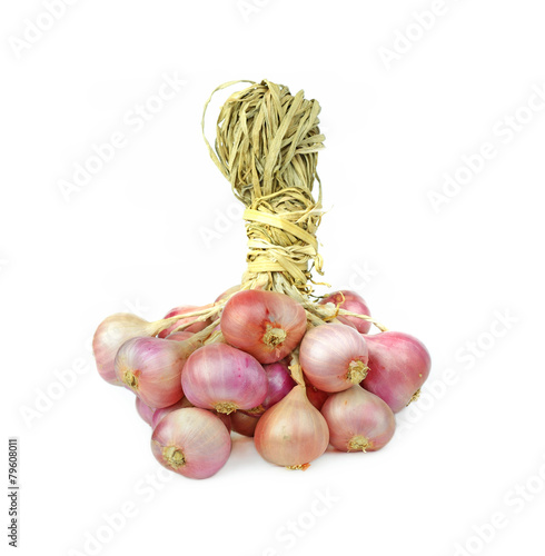 shallots or onion isolated on white background