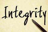 integrity word write on paper