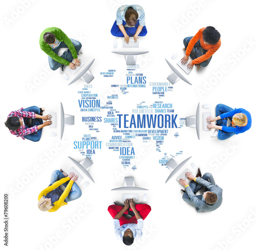 Fototapeta Naklejka Na Ścianę i Meble -  Global People Digital Device Technology Teamwork Concept