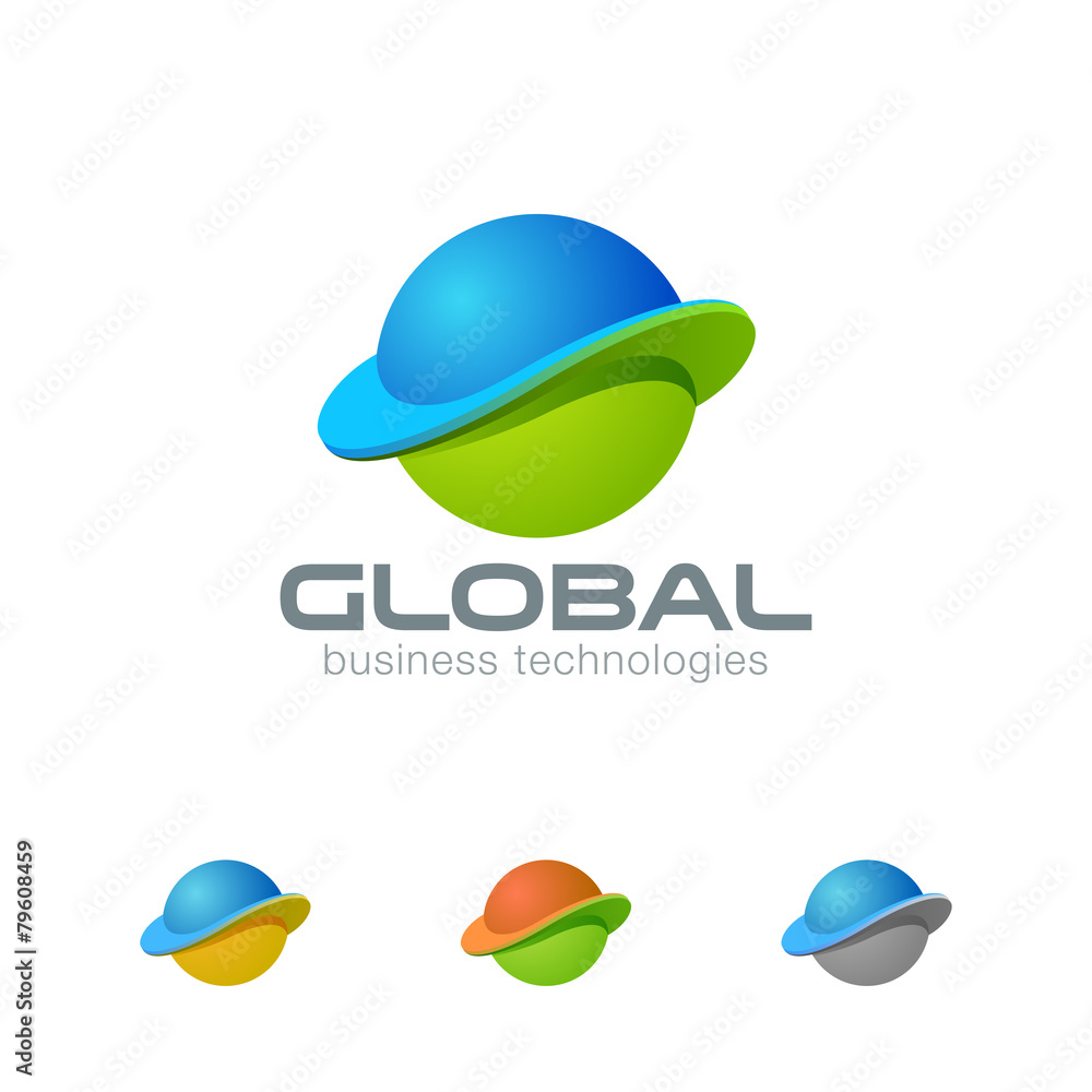 Business Global Planet Abstract Sphere Logo design icon