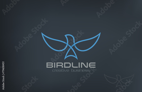 Abstract Flying Soaring Bird Logo design vector icon